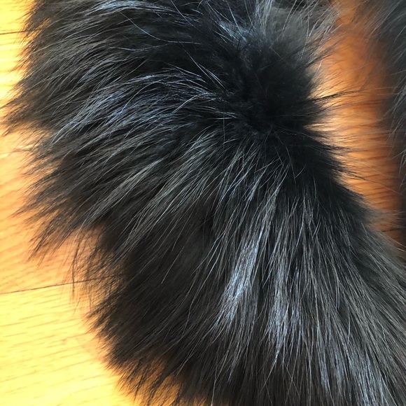 Real black fur collar 100cm - Picture 2 of 4
